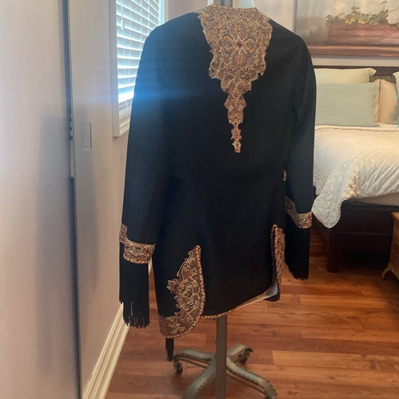 Talitha tasselled  black  blazer with embroidered designs ladies size 4 - Picture 7 of 12